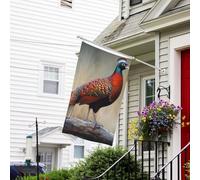Drapeau pour extérieur de 9,1 x 1,5 m - Robuste - Pour jardin - Faisan rouge - Drapeau de bienvenue - Drapeau double face avec œillets en laiton - Bannières pour fête