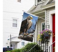 Drapeau pour extérieur de 9,6 x 1,5 m - Robuste - Pour jardin - Aigle solitaire - Drapeau de bienvenue - Drapeau double face avec œillets en laiton - Bannières pour fête