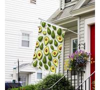 Drapeau pour extérieur de 9,6 x 1,5 m - Robuste - Pour jardin - Blanc et vert - Drapeau de bienvenue - Drapeau double face avec œillets en laiton - Bannières pour fête