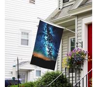 Drapeau pour extérieur de 9,6 x 1,5 m - Robuste - Pour jardin - Ciel plein d'étoiles - Drapeau de bienvenue - Drapeau double face avec œillets en laiton - Bannières pour fête