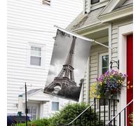 Drapeau pour extérieur de 9,6 x 1,5 m - Robuste - Pour jardin - Pour la tour de Paris - Drapeau de bienvenue - Drapeau double face avec œillets en laiton - Bannières pour fête