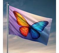 Drapeau pour garçons avec ailes de papillon colorées : un superbe affichage de la nature artistique drapeau décoration de porte de chambre à coucher, dortoir universitaire (60 x 90 cm)