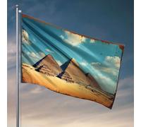 Drapeau pour garçons Les grandes pyramides de Gizeh en Égypte. Drapeaux de plage pour la maison drôles (120 x 180 cm)