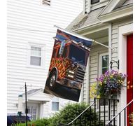 Drapeau pour l'extérieur de 9,1 x 1,5 m - Robuste - Pour jardin - Camion de pompiers - Drapeau de bienvenue - Drapeau double face avec œillets en laiton - Bannières pour fête