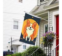 Drapeau pour l'extérieur de 9,1 x 1,5 m - Robuste - Pour jardin - Corgi - Drapeau de bienvenue - Drapeau double face avec œillets en laiton - Bannières pour fête