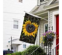 Drapeau pour l'extérieur de 9,1 x 1,5 m - Robuste - Pour jardin - En forme de cœur - Tournesol - Drapeau de bienvenue - Drapeau double face avec œillets en laiton - Bannières pour fête