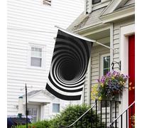 Drapeau pour l'extérieur de 9,1 x 1,5 m - Robuste - Pour jardin - Pour toutes les saisons - Tunnel en spirale noir et blanc - Drapeau de bienvenue - Drapeau de maison double face avec œillets en