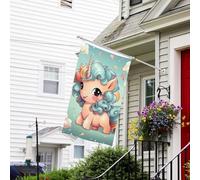 Drapeau pour l'extérieur de 9,1 x 1,5 m - Robuste - Pour jardin - Résistant aux intempéries - Motif animal mignon - Drapeau de bienvenue - Drapeau de cour double face avec œillets en laiton