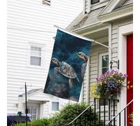 Drapeau pour l'extérieur de 9,1 x 1,5 m - Robuste - Pour jardin - Tortue nageant dans la mer - Drapeau de bienvenue - Drapeau double face avec œillets en laiton - Bannières pour fête