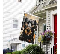 Drapeau pour l'extérieur de 9,1 x 1,5 m, très résistant aux intempéries, drapeaux de jardin colorés à pois et chien, drapeau de bienvenue double face, drapeaux de maison avec œillets en laiton