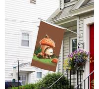 Drapeau pour l'extérieur de 9,1 x 1,5 m, très résistant aux intempéries, drapeaux de jardin hérisson et champignon, drapeau de bienvenue double face avec œillets en laiton, bannières pour fête