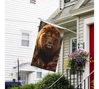 Drapeau pour l'extérieur de 9,1 x 1,5 m - Très résistant - Pour jardin - Image de lion - Drapeau de bienvenue - Drapeau double face avec œillets en laiton - Bannières pour fête