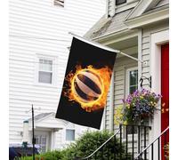 Drapeau pour l'extérieur de 9,6 x 1,5 m - Robuste - Pour jardin - Images de volley brûlant - Drapeau de bienvenue - Drapeau de cour double face avec œillets en laiton - Bannières pour fête