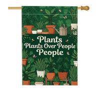 Drapeau pour plantes de maison, arrosoir botanique vert double face en toile de jute pour extérieur, pelouse, cour, patio, entrée 71,1 x 101,6 cm