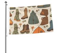 Drapeau pour sac de couchage, bottes de feu de camp, 6 x 0,9 m, double face, drapeau de jardin, drapeau de cour pour l'extérieur, les vacances, bannière cadeau avec œillets, toile de fond pour photo
