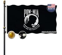 Drapeau Pow Mia - 1,2 x 1,8 m - Robuste - Double face - Prisonnier de guerre - Drapeau militaire avec 2 œillets