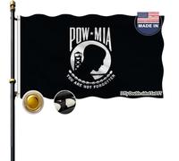 Drapeau Pow Mia - 1,5 x 2,4 m - Robuste - Double face - Prisonnier de guerre - Drapeau militaire avec 2 œillets