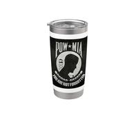 Drapeau POW MIA dans un style grungy Gobelet isotherme en acier inoxydable double paroi