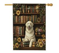 Drapeau printanier des Pyrénées pour maison de chien, 71,1 x 101,6 cm, double face pour décoration extérieure, bibliothèque à fleurs, chiot en lin, drapeau de maison, amusant pour animal de compagnie
