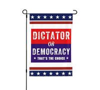 Drapeau pro-démocratie 12,5" x 18" « Dictateur ou démocratie : tel est le choix » - Décoration de jardin doubl