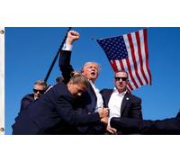 Drapeau Pro Trump 2024 0,9 x 1,5 m Pennsylvanie Fight Trump Rally Shooting Tentative Assasination Trump Election Drapeaux - Trump Survived « I'LL Never Stop Combat To Save America » Bannière pour