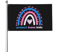 Drapeau Protégez Les Enfants Transgenres Mois De La Fierté Transgenre Drapeau Paysage Couleurs Vives 2 Œillets Métalliques Bannière À Œillets, Pour Les Bureaux, Balcon, D'Intérieur, 90x150cm