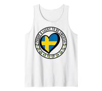Drapeau « Proud And Lucky To Be Swedish I Love Sweden » imprimé en forme de cœur Débardeur