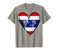 Drapeau « Proud to Be Thai Pride I Love Thailand » avec imprimé cœur T-Shirt