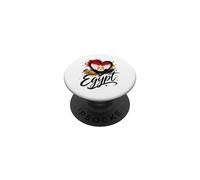 Drapeau Pyramide en Forme de cœur avec Inscription « I Love Egypt » PopSockets PopGrip Adhésif