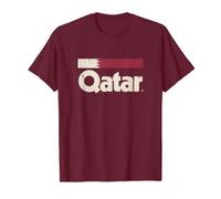 Drapeau Qatar Rétro Qatari Yalla Bordeaux T-Shirt