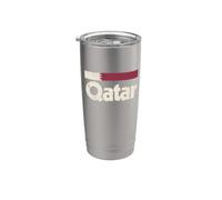 Drapeau Qatar rétro Qatari Yalla Gobelet isotherme en acier inoxydable double paroi