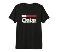 Drapeau Qatar rétro Qatari Yalla T-Shirt Haut de Gamme