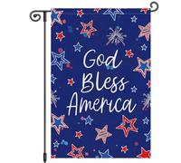 Drapeau Que Dieu Bénisse L'Amérique 4 Juillet Étoiles Et Rayures Patriotiques 30X45Cm Drapeau De Festival Durable Double Face Bannière Cour Pour Dortoirs Plage Toutes Les Saisons