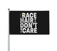 Drapeau Race Hair Don't Care Couleurs vives Résistant aux UV Parfait pour la décoration intérieure et extérieure Bannière en polyester simple face de 3 x 5 pieds avec œillets en laiton