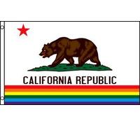 Drapeau Rainbow De Californie Drapeaux Décoratifs D'Extérieur 90X150Cm Couleurs Éclatantes Drapeau De Festival Durable Bannière Pour Cour Dortoirs Ferme