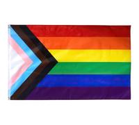 Drapeau Rainbow Pride - Drapeau de la Gay Pride - Résistant à la décoloration - Bannière lesbienne trans bisexuelle pour jardin extérieur et intérieur - Décorations de festival (90 x 150 cm)