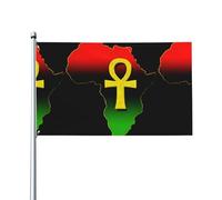 Drapeau rasta africain Ankh, histoire des Noirs, 90 x 150 cm, avec 1 drapeau (mât inclus), pour un festival sur le balcon
