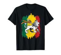Drapeau Rasta Reggae avec Rasta Lion Of Judah T-Shirt
