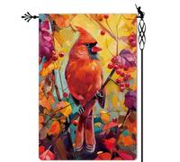 Drapeau Récolte des baies rouges d'automne Drapeau De Jardin fête 30x45cm | Bannière résistant pelouse drapeaux pour Patio Toutes les saisons Porche