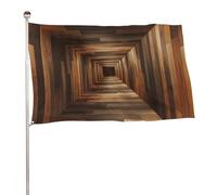 Drapeau rectangulaire profond en planches de bois 0,9 x 1,5 m pour extérieur, jardin, bannière, décoration pour cour, porche, pelouse, ferme