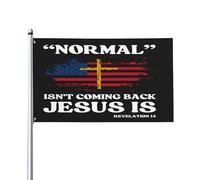 Drapeau religieux chrétien « Jésus revient, pas normal » de 90 x 150 m pour décoration de jardin ou de cour