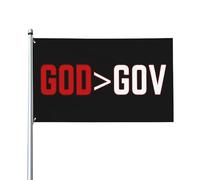 Drapeau religieux « Dieu est plus grand que le gouvernement » (91 x 152 cm) pour jardin ou cour, affichage extérieur
