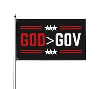 Drapeau religieux « Dieu est plus grand que le gouvernement » (91 x 152 cm) pour pelouse, cour ou jardin