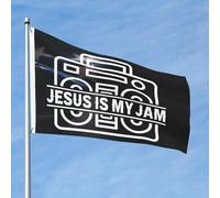 Drapeau Renforcé Drapeaux Jésus Est Mon Idole Résistants Aux Intempéries Suspendus Fanion Pour Balcon Manif Extérieur 90X150Cm