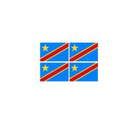 Drapeau République Démocratique Du Congo (4 Stickers De 9.5x6.3cm) - Sticker/Autocollant