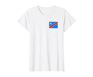Drapeau République démocratique du Congo T-Shirt Graphique avec Valeur, Femme, Blanc, S