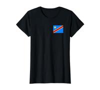 Drapeau République démocratique du Congo T-Shirt Graphique avec Valeur, Femme, Noir, L
