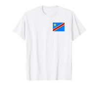 Drapeau République démocratique du Congo T-Shirt Graphique avec Valeur, Homme, Blanc, M