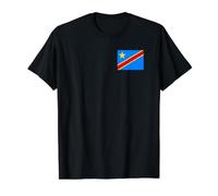 Drapeau République démocratique du Congo T-Shirt Graphique avec Valeur, Homme, Noir, M