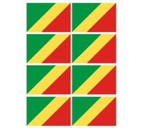 Drapeau République Du Congo (8 Fois 9.5x6.3cm) - Sticker/Autocollant